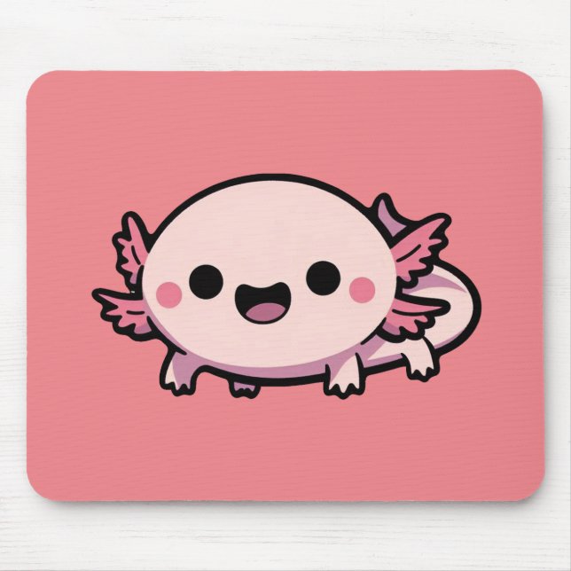 Cute Chibi Axolotl Mouse Mat (Front)
