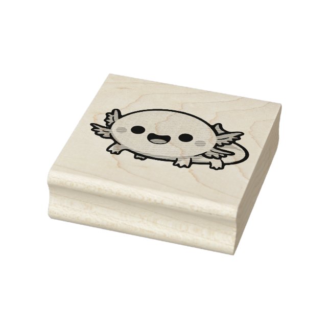 Cute Chibi Axolotl Rubber Stamp (Stamp)