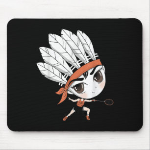 Cute Chibi Badminton Birdie Manga Cartoon  Mouse Mat