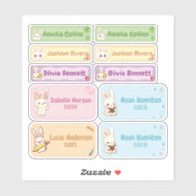 Cute Chibi Bunny Name Labels for Kids