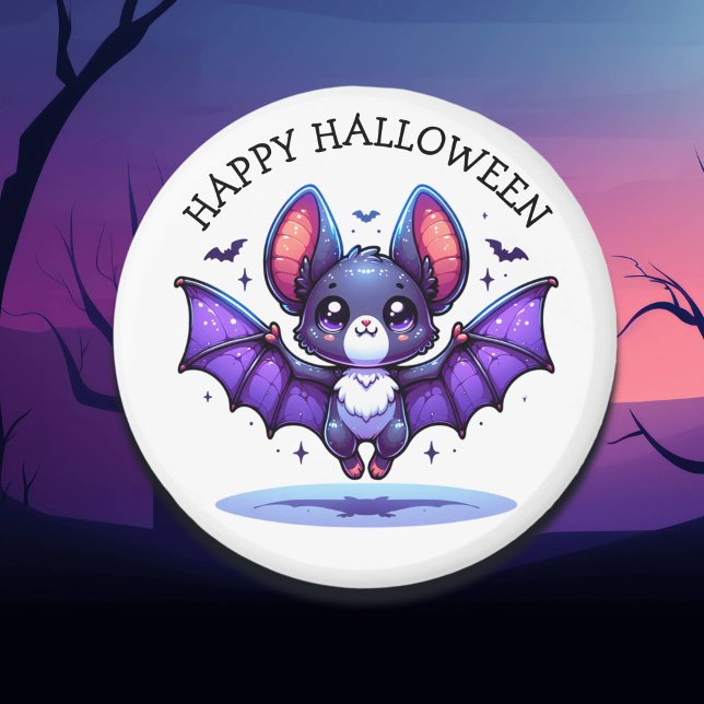 Cute Chibi Cartoon Bat Halloween Magnet (Creator Uploaded)