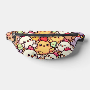 Cute Chibi Chicken Pattern Design Bum Bags