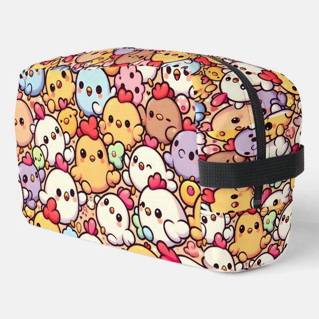 Cute Chibi Chicken Pattern Design Dopp Kit (Left Corner)