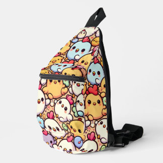 Cute Chibi Chicken Pattern Design Sling Bag