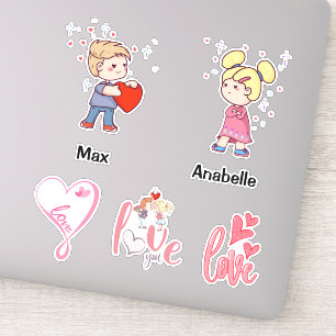 Cute Chibi couple customisable name love quotes