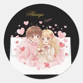 Cute Chibi Couple Love Letter Sticker - Aesthetic 