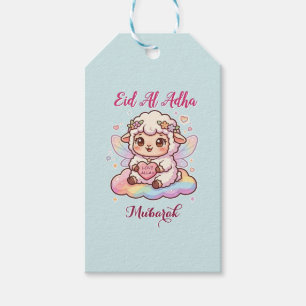 Cute Chibi Fairy Sheep Rainbow Eid Adha Mubarak  Gift Tags