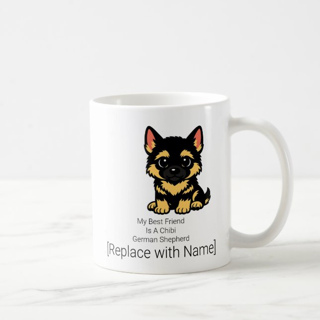 Cute Chibi German Shepherd Puppy New Parent Mug (Right)
