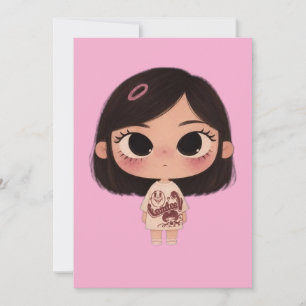 Cute Chibi Girl Kawaii Greeting Card