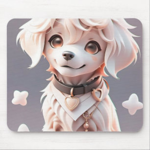 Cute Chibi Golden Retriever Puppy Mouse Mat