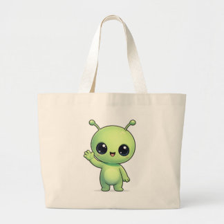 Cute Chibi Green Alien Tote Bag – Kawaii Space Cha