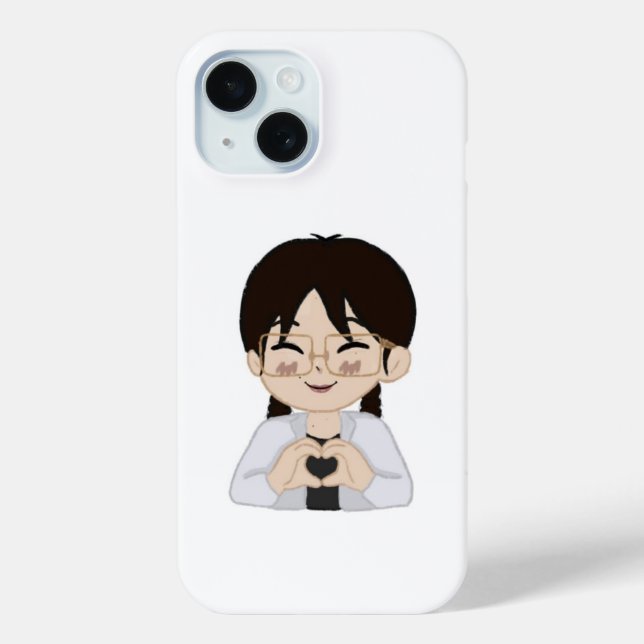 Cute Chibi Heart Hands iPhone Case (Back)