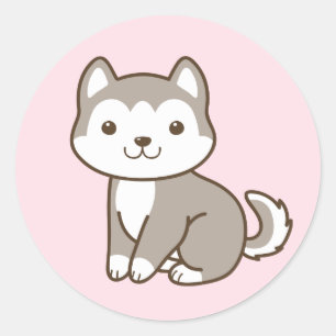 Cute Chibi Husky Puppy Dog Stickers