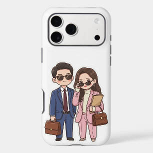 Cute Chibi K-Drama Lawyer Couple Samsung & IPhone