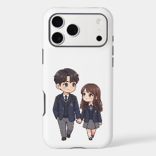 Cute Chibi K-Drama School Student Couple Phone Cas