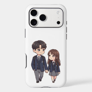 Cute Chibi K-Drama School Student Couple Phone Cas