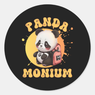 Cute Chibi Kawaii Panda Name School Year On Back B Classic Round Sticker