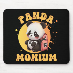 Cute Chibi Kawaii Panda Name School Year On Back B Mouse Mat