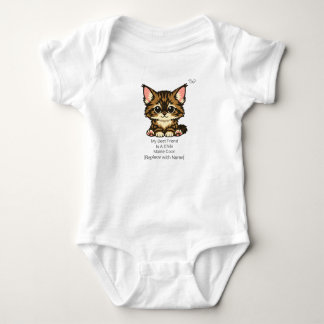 Cute Chibi Maine Coon Kitten Baby Bodysuit