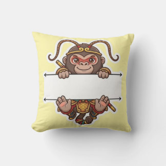 Cute Chibi Monkey King Split Name Frame Cushion