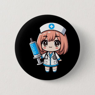 Cute Chibi Nurse - healthcare, anime, medical 6 Cm Round Badge