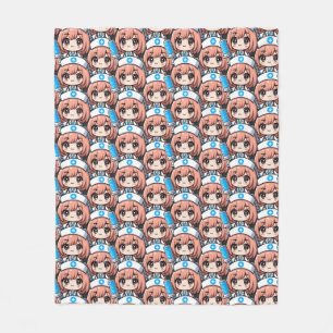 Cute Chibi Nurse - healthcare, anime, medical Fleece Blanket