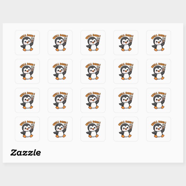 Cute Chibi Penguin 'Delicioso' Pose Sticker  (Sheet)