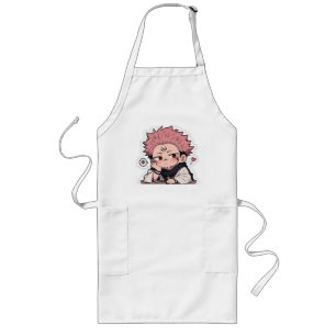 Cute Chibi Pouty King Sticker - Kawaii Pink Hair Long Apron