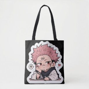 Cute Chibi Pouty King Sticker - Kawaii Pink Hair Tote Bag