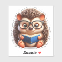 Cute Chibi Reading Hedgehog