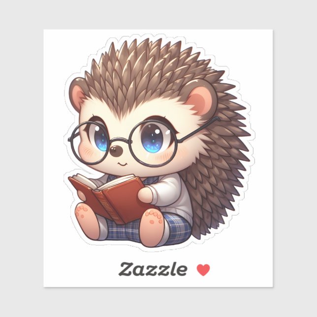 Cute Chibi Reading Hedgehog (Sheet)