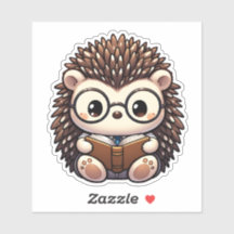 Cute Chibi Reading Hedgehog