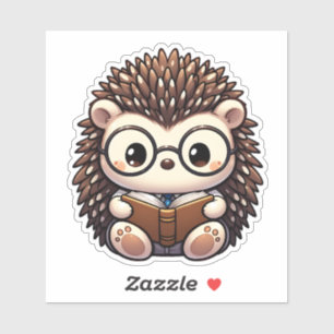 Cute Chibi Reading Hedgehog