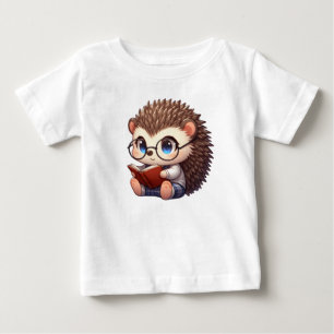 Cute Chibi Reading Hedgehog Baby T-Shirt