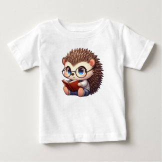 Cute Chibi Reading Hedgehog Baby T-Shirt