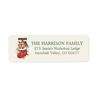 Cute Chibi Reindeer Stocking Return Address Label