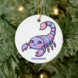 Cute Chibi Scorpio Zodiac Ceramic Tree Decoration