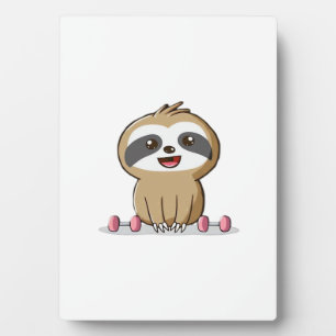 Cute Chibi Sloth Workout � Funny Kawaii Gym Animal Plaque