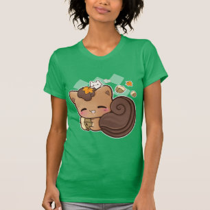 Cute chibi squirrel with kawaii chestnut T-Shirt