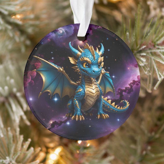 Cute Chibi style blue dragon Ornament (Tree)