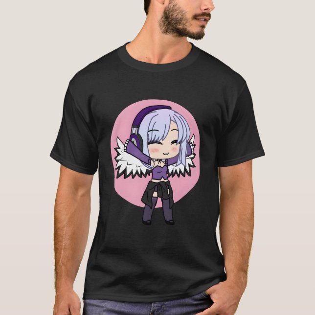 Cute Chibi Style Kawaii Anime Girl With Wings T-Shirt (Front)