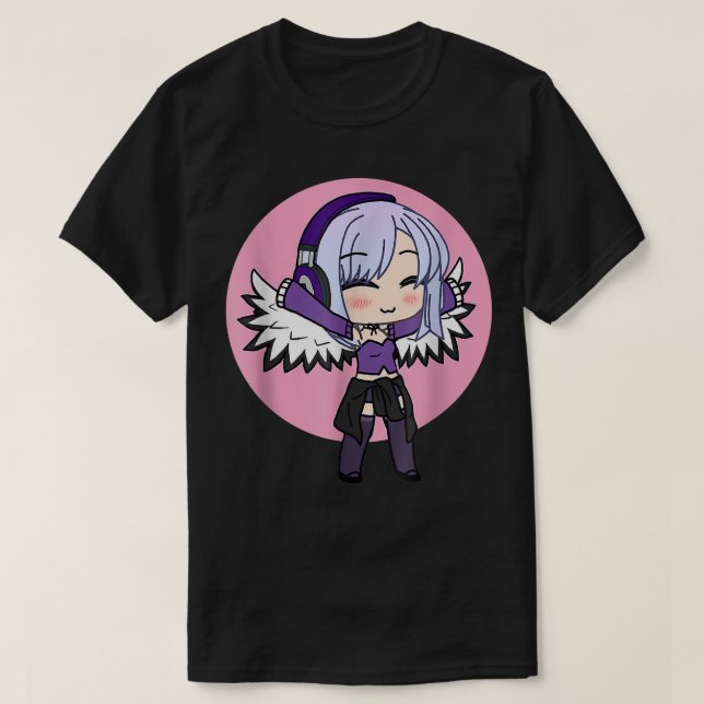 Cute Chibi Style Kawaii Anime Girl With Wings  T-Shirt (Design Front)