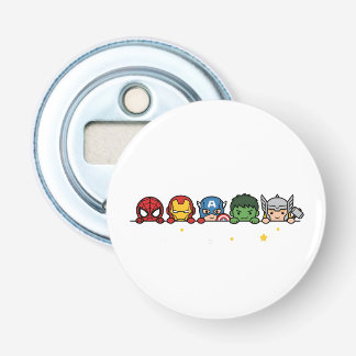 Cute Chibi Superhero Team Peeking Graphic Bottle Opener