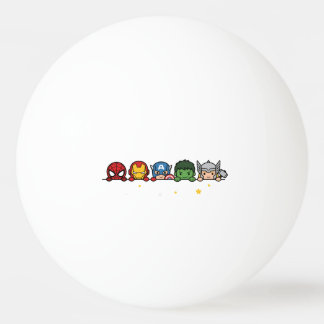 Cute Chibi Superhero Team Peeking Graphic Ping Pong Ball