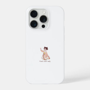 Cute Chibi Traditional Anime Girl Good Vibes Only iPhone 15 Pro Case