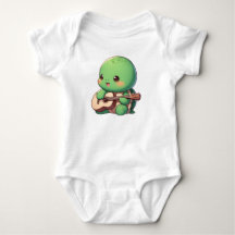 Cute Chibi Turtle Playing Guitar