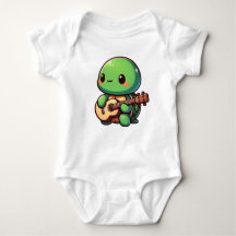 Cute Chibi Turtle Playing Guitar