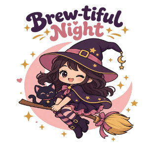 Cute Chibi Witch Brew-tiful Night  Sweatshirt