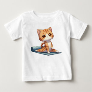 Cute Chibi Yoga Cat Baby T-Shirt