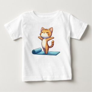 Cute Chibi Yoga Cat Baby T-Shirt
